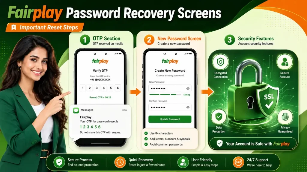 Fairplay create new password screen
