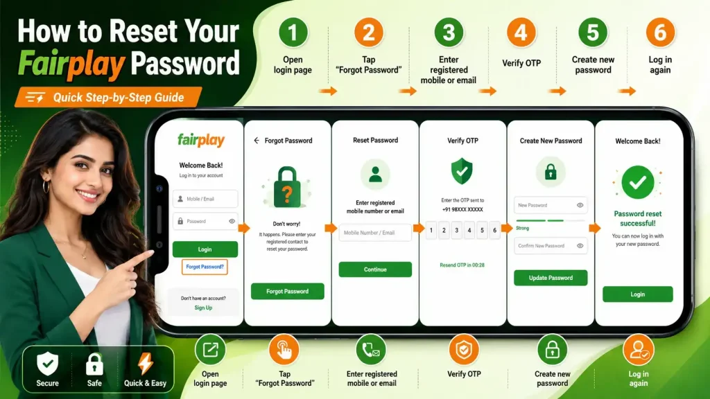 Fairplay forgot password step [1-6] on mobile