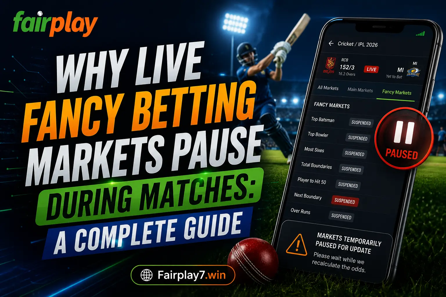 Why Do Live Fancy Betting Markets Pause? Fairplay Win Explained
